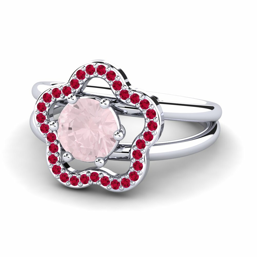 Cuarzo rosa Anillo Kalidah