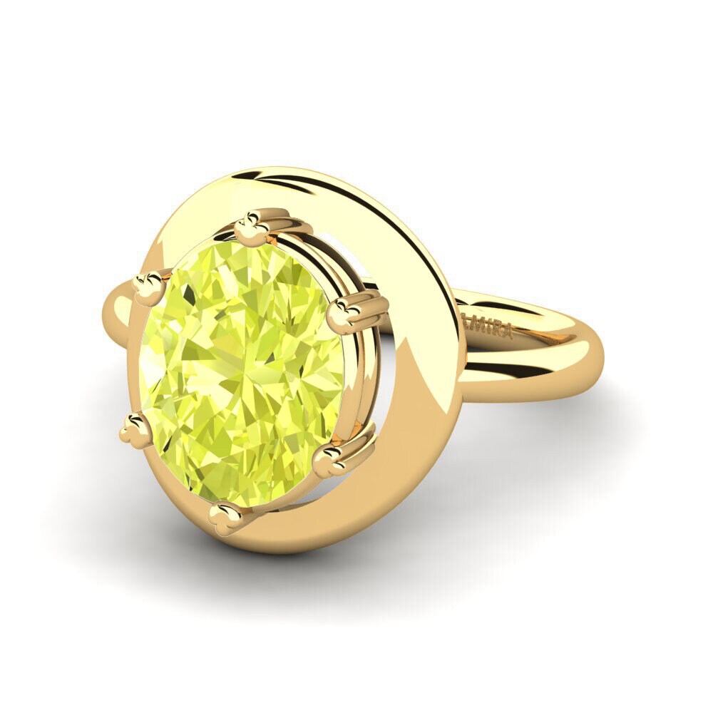 14k Oro Amarillo Cuarzo Limón Anillo de compromiso Kalina