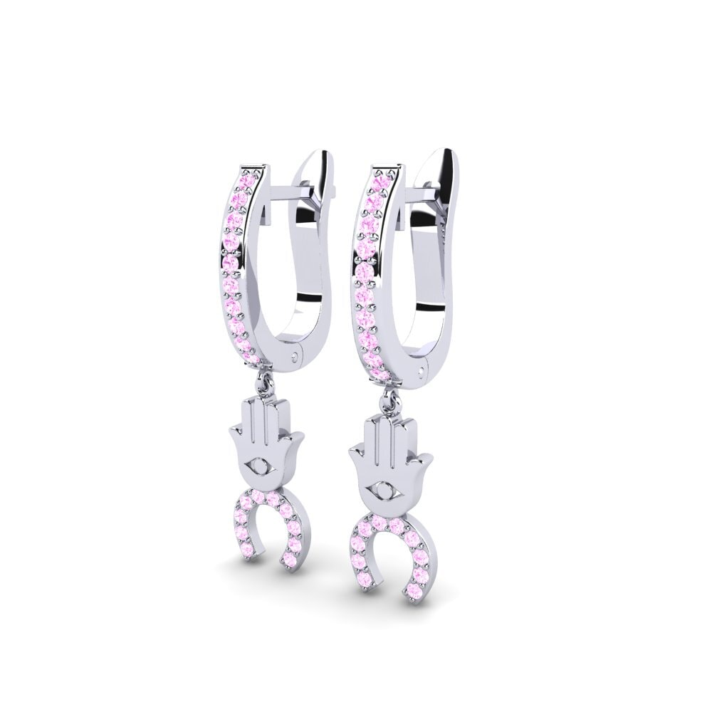 Roze Saffier Dames Oorbellen Kaline