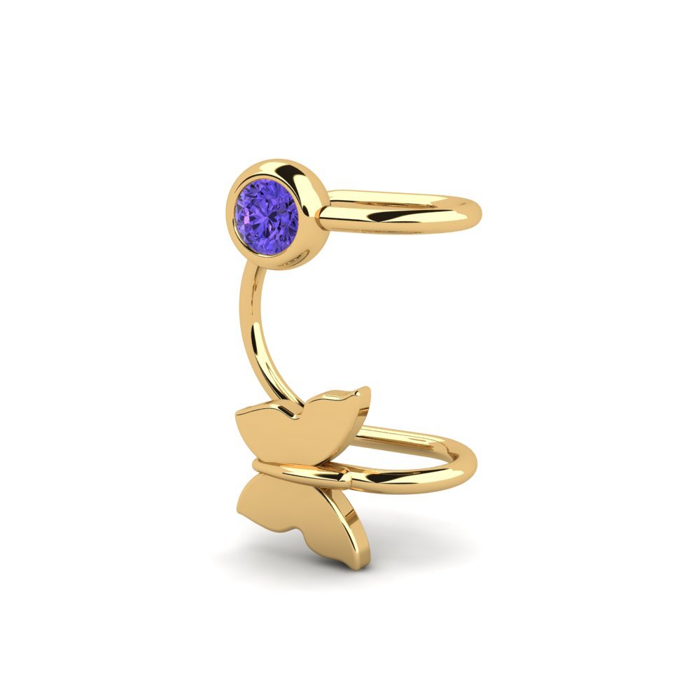 14ct Yellow Gold Tanzanite Women's Earring Kalista