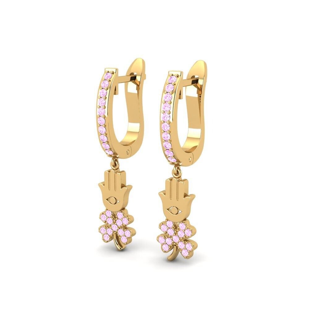 Roze Saffier Dames Oorbellen Kalli