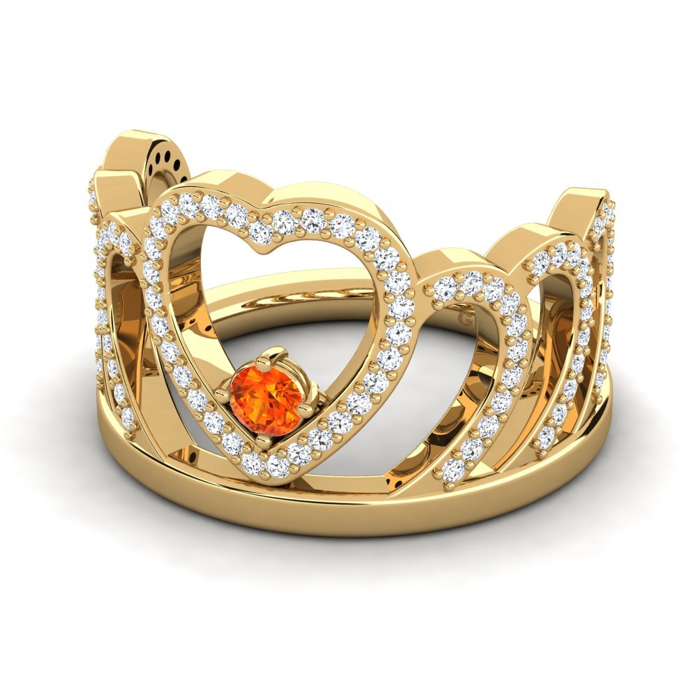 Orangefarbener Saphir Ring Kalpita