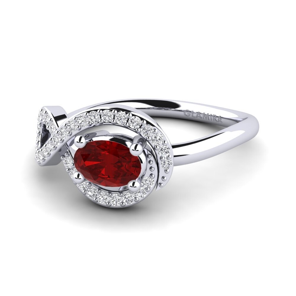 Ruby (Lab Created) Engagement Ring Kamoran