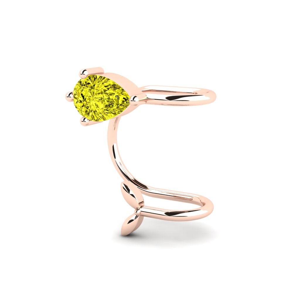 Pear Yellow Diamond Women's Earring Kanisha