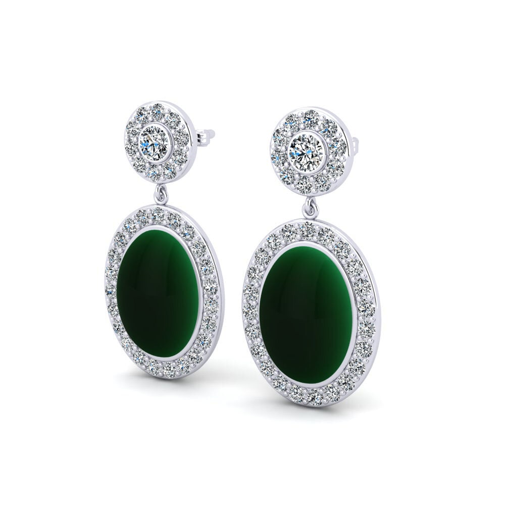 Đá Cabochon Ngọc Lục Bảo Bông tai nữ Kannikar