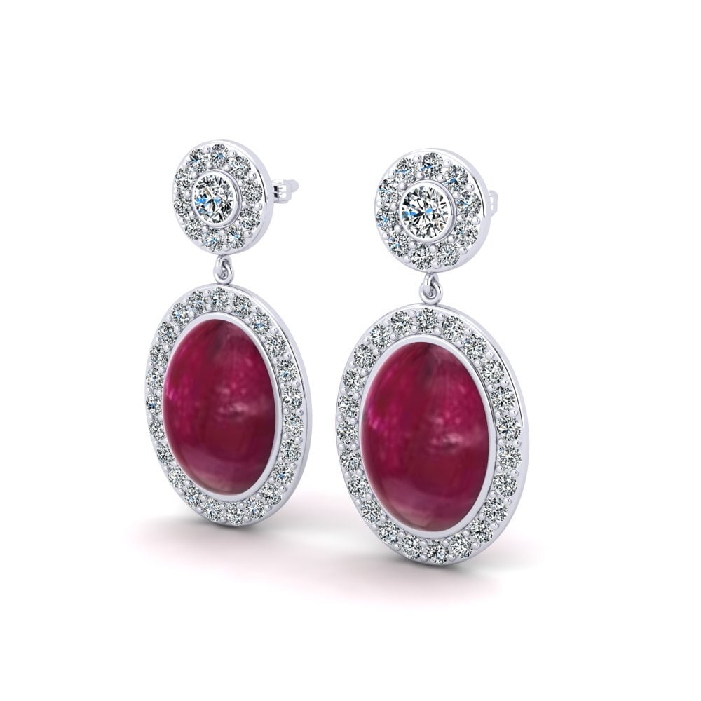 Cabochon Ruby Women's Earring Kannikar