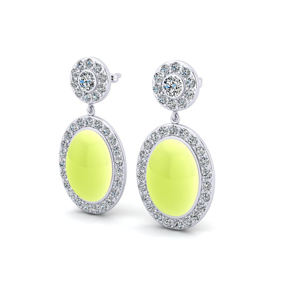 Cabochon Lemon Topaz Women's Earring Kannikar
