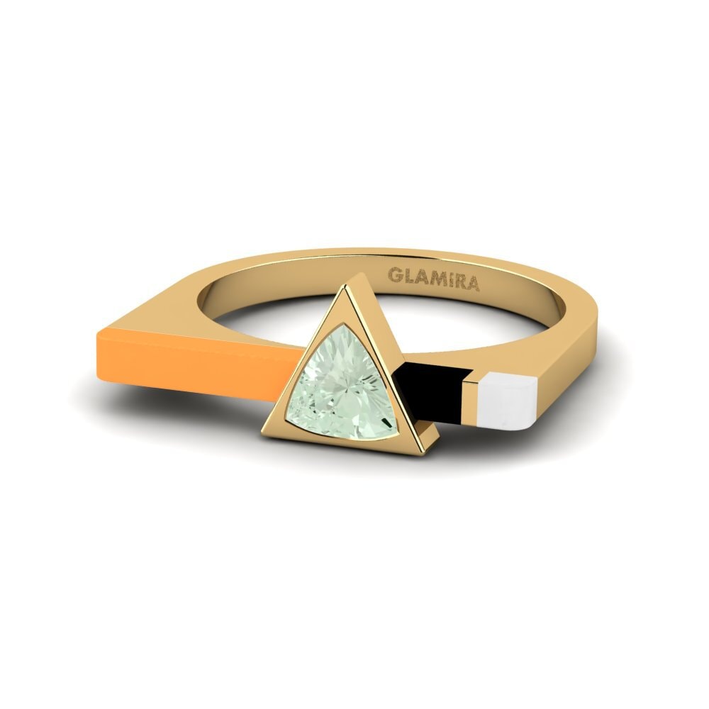 Design Solitaire Green Amethyst Engagement Rings