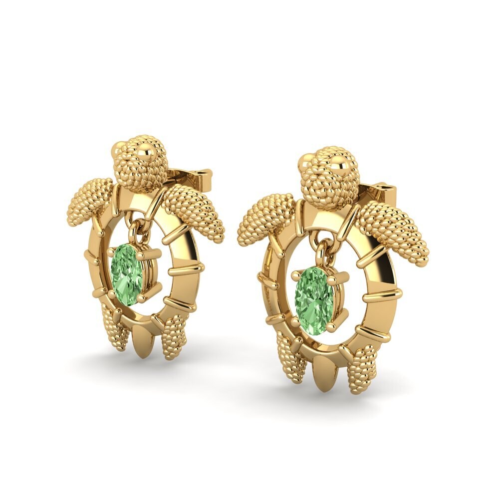 Oval Green Diamond Women's Earring Karachi