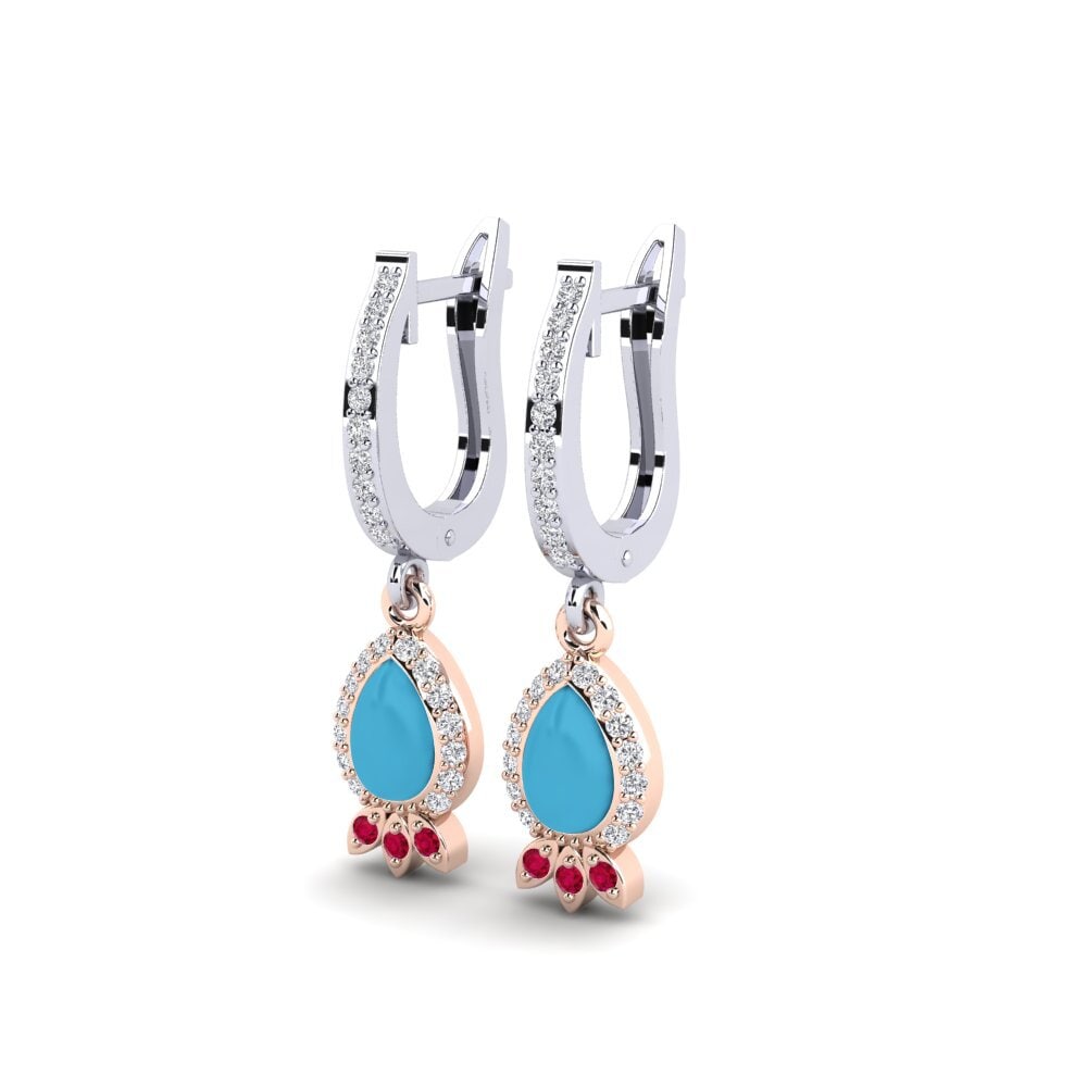 14k White & Rose Gold Women's Earring Karekau