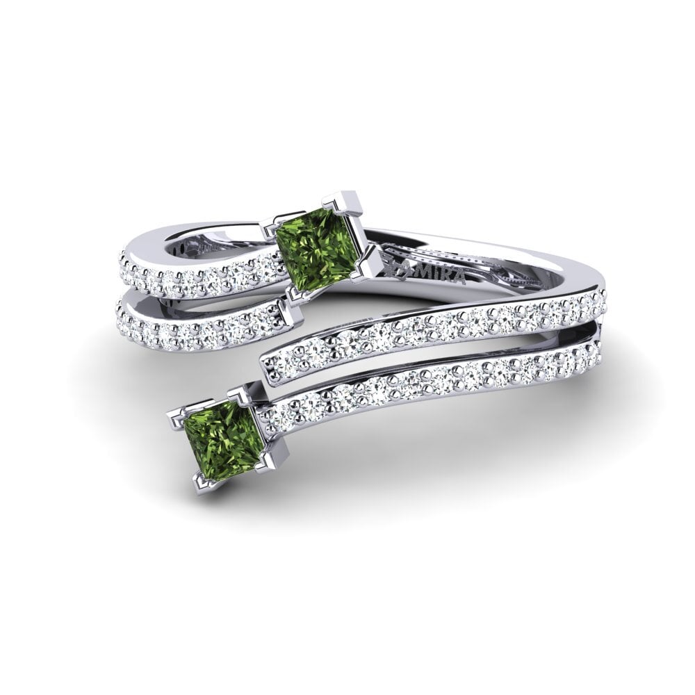 Princesa Zafiro Verde Anillo Karenia