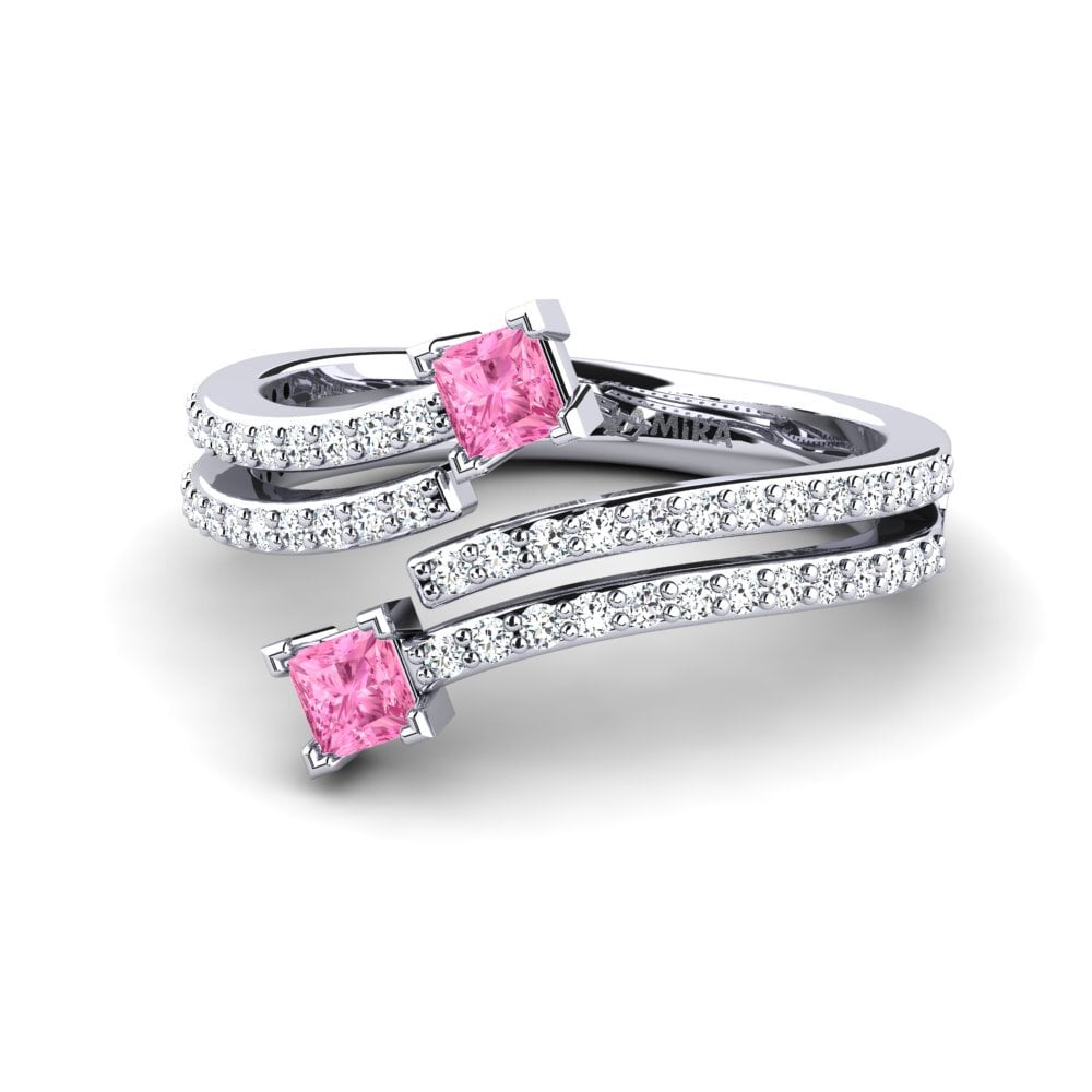 Princesa Zafiro Rosado Anillo Karenia