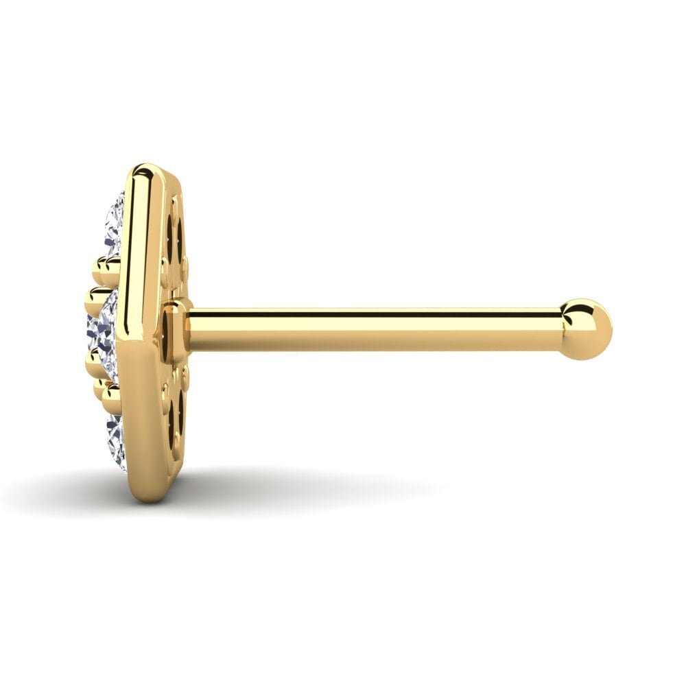 Achetez GLAMIRA Piercing Nez Karlay en Or Jaune 375 Diamant 0.105 ...