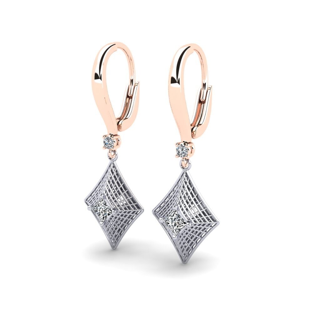 14k Oro Blanco & Rosa Pendiente de mujer Karly