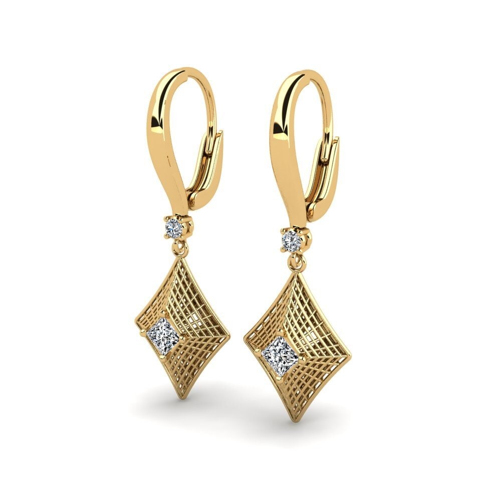 14k Oro Amarillo Princesa Pendiente de mujer Karly