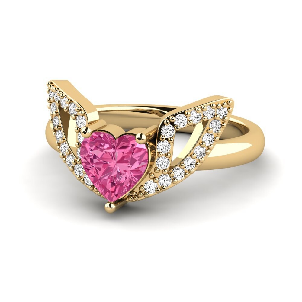 Cuore Tormalina Rosa Anello Kastat