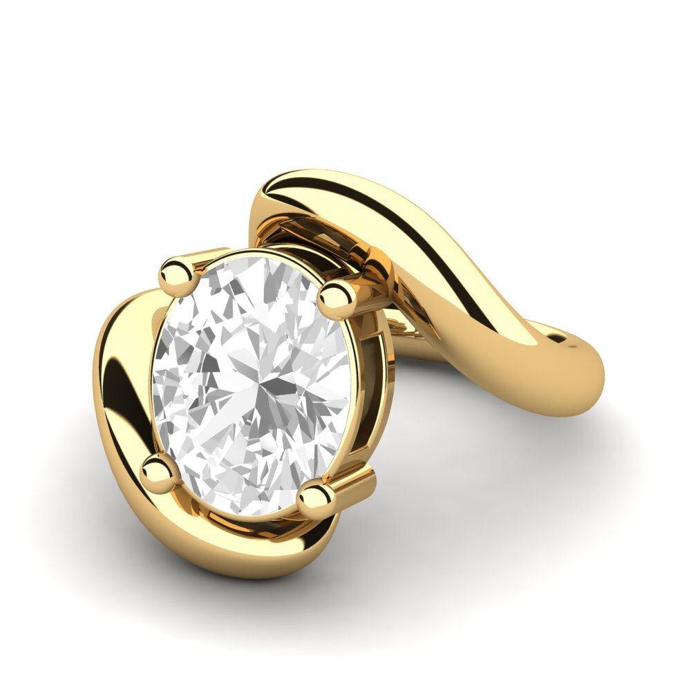 9k Oro Amarillo Topacio blanco Anillo de compromiso Katalin