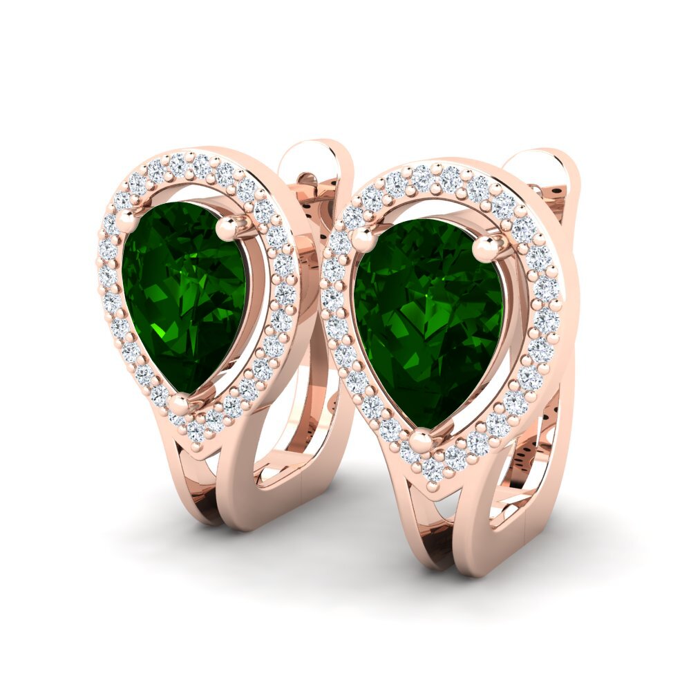 14ct Rose Gold Green Tourmaline Women's Earring Katarina