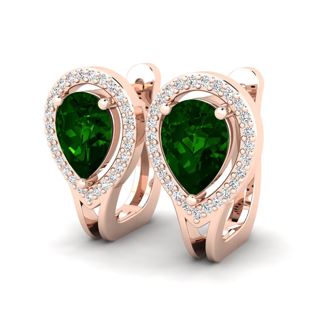 14ct Rose Gold Green Tourmaline Women's Earring Katarina