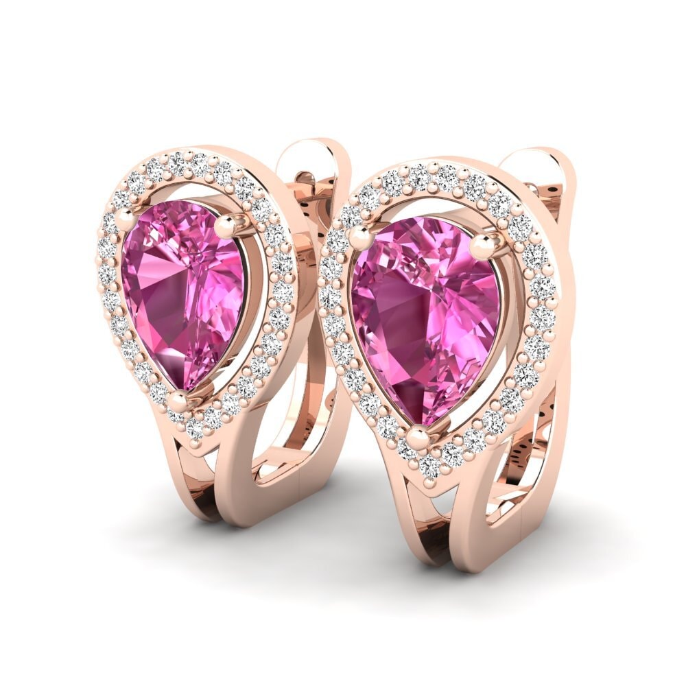 14k Oro Rosa Topacio Rosa Pendiente de mujer Katarina