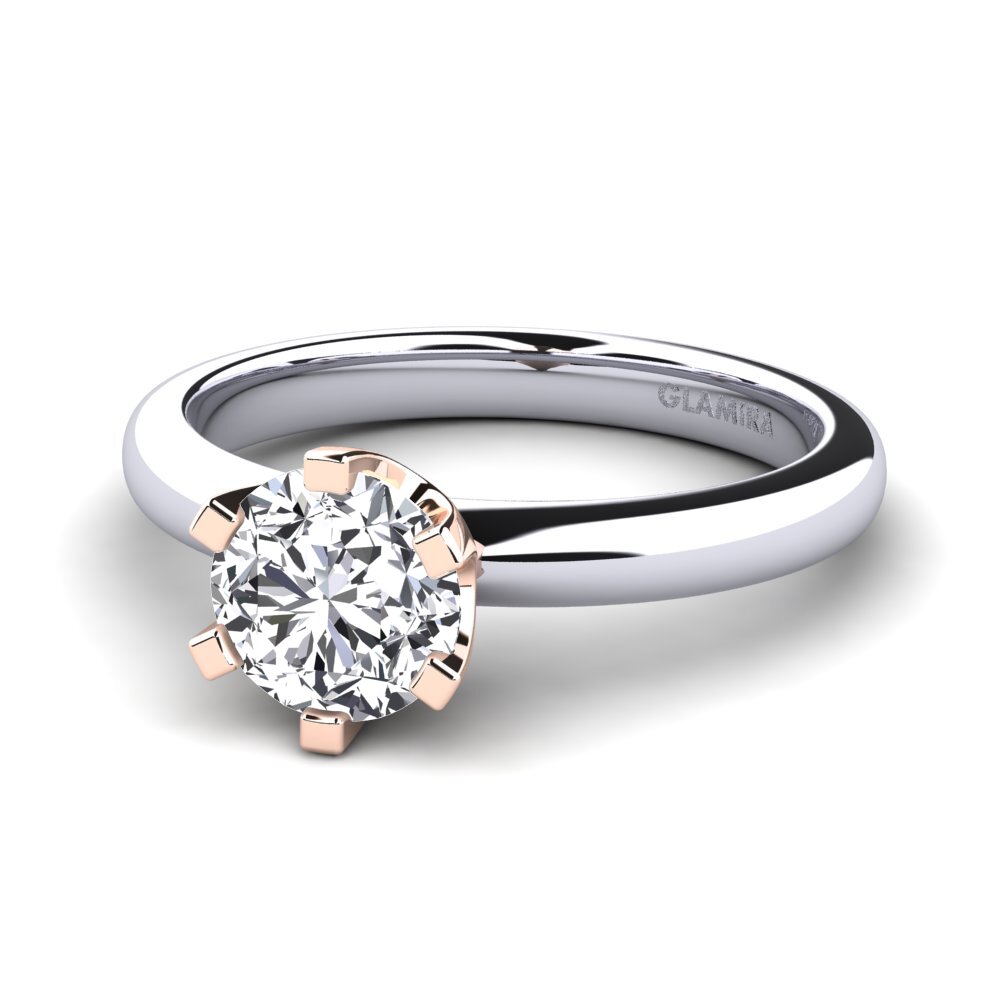 14ct White / Rose Gold Engagement Ring Katherina 1.0 crt