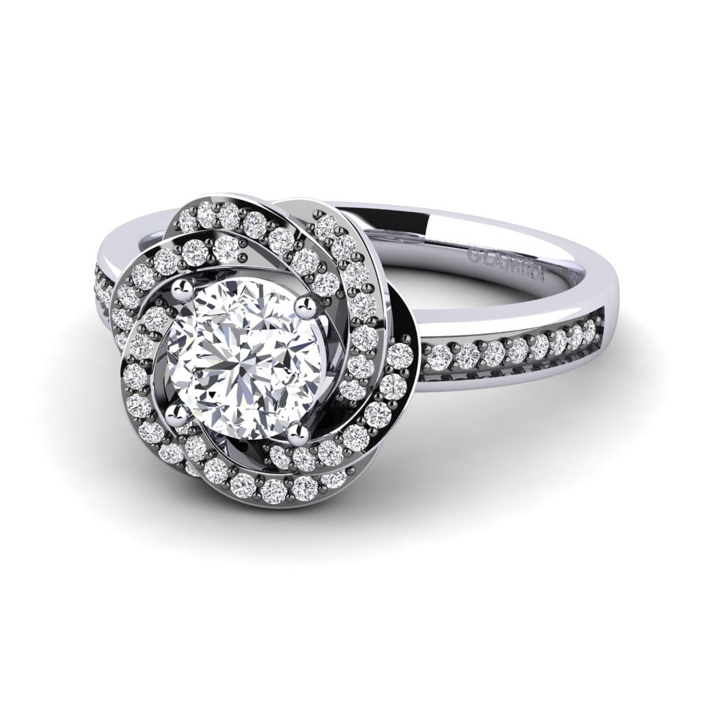 Engagement Ring Kathie in 0.8 Carat Round cut 9ct White Gold Diamond ...