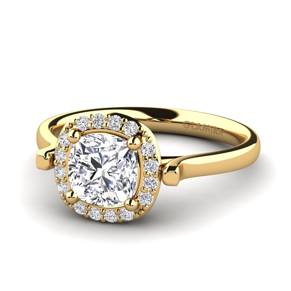 Bague De Fiançailles En Or Jaune 14 Carats Avec Diamant Rond - 0.65 Carat, Taille 7 - Neuf Avec étiquettes