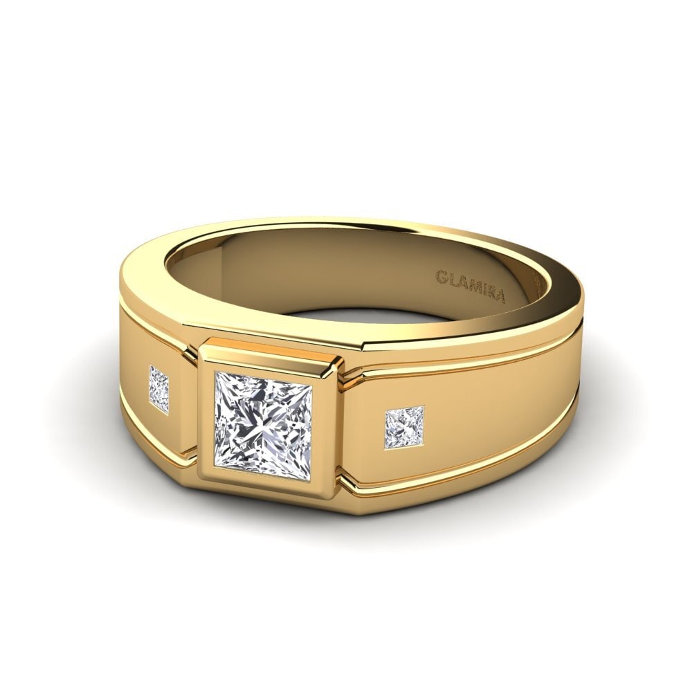 Bague Boucle Or Jaune 9 Carats Avec Zircon - Taille Unique, Neuf Avec étiquettes