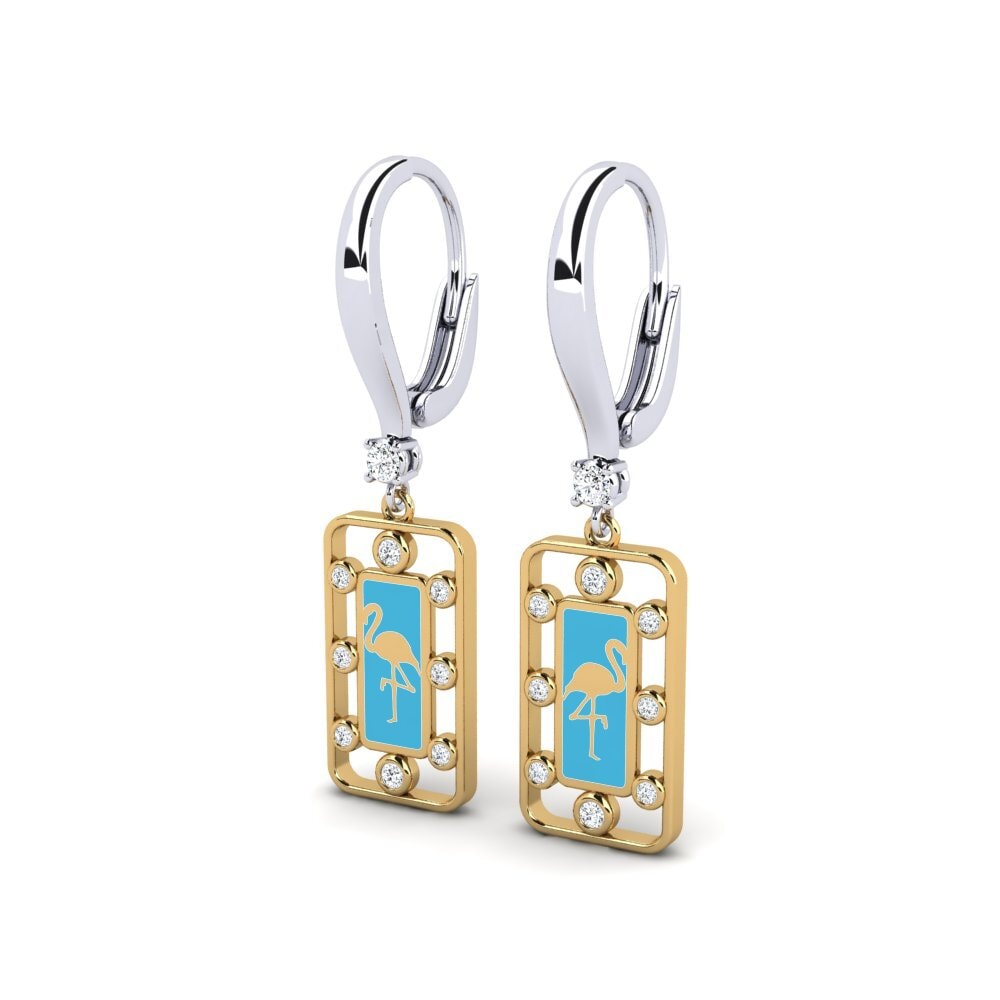 750 Weiß & Gelbgold Damen ohrring Keblah