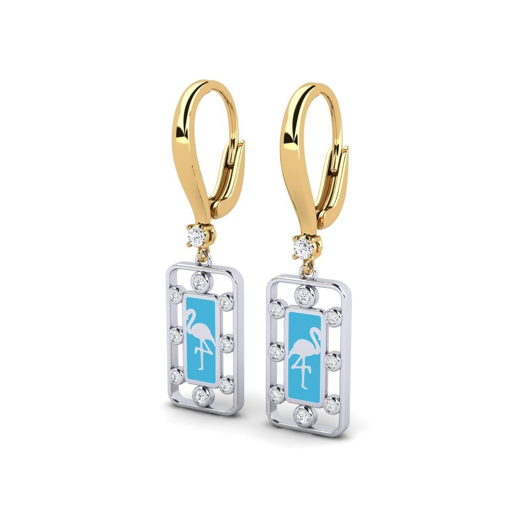 14ct Yellow & White Gold Women's Earring Keblah