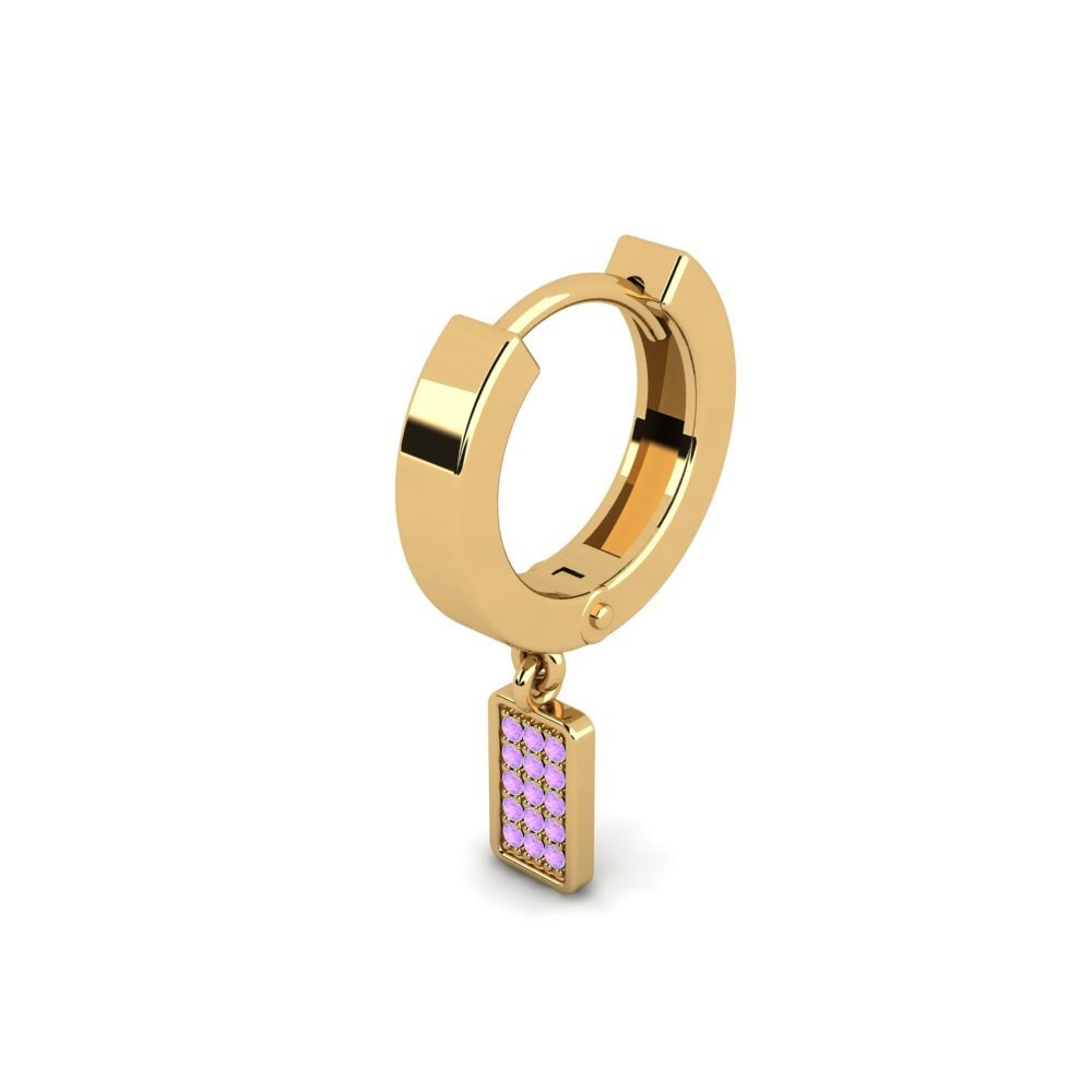 9k Oro Amarillo Amatista Pendiente para hombre Keldeo