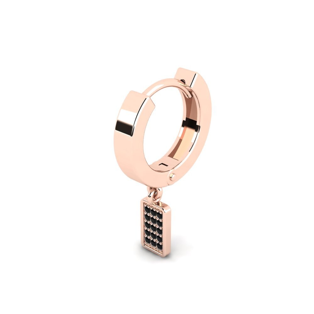 14k Oro Rosa Zafiro negro Pendiente para hombre Keldeo