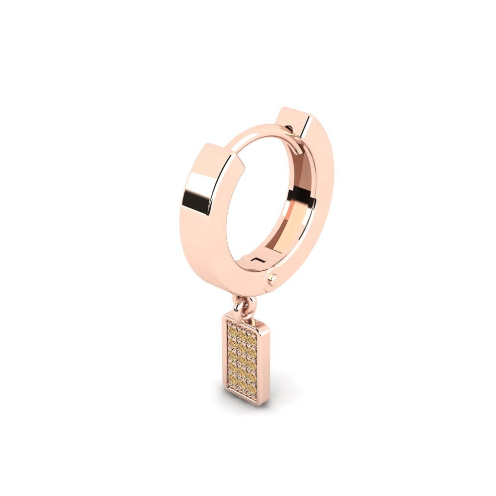9ct Rose Gold Brown Diamond Men's Earring Keldeo