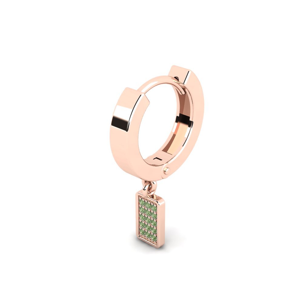 9k Oro Rosa Diamante Verde Pendiente para hombre Keldeo