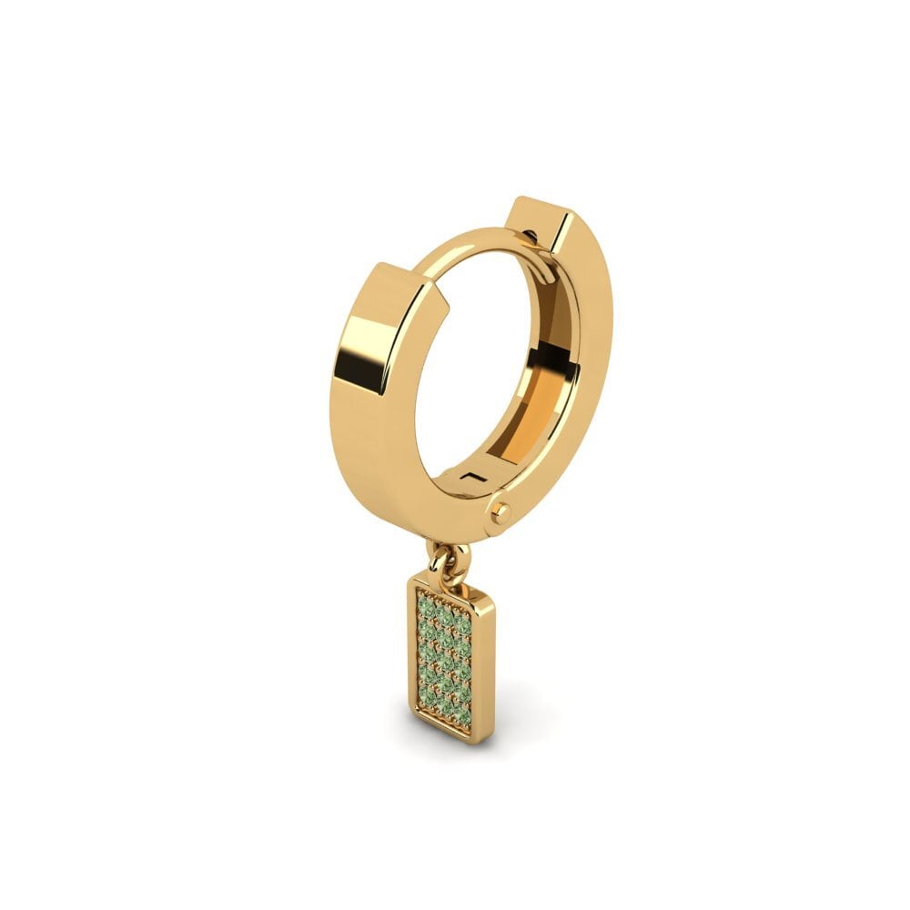 14ct Yellow Gold Green Diamond Men's Earring Keldeo