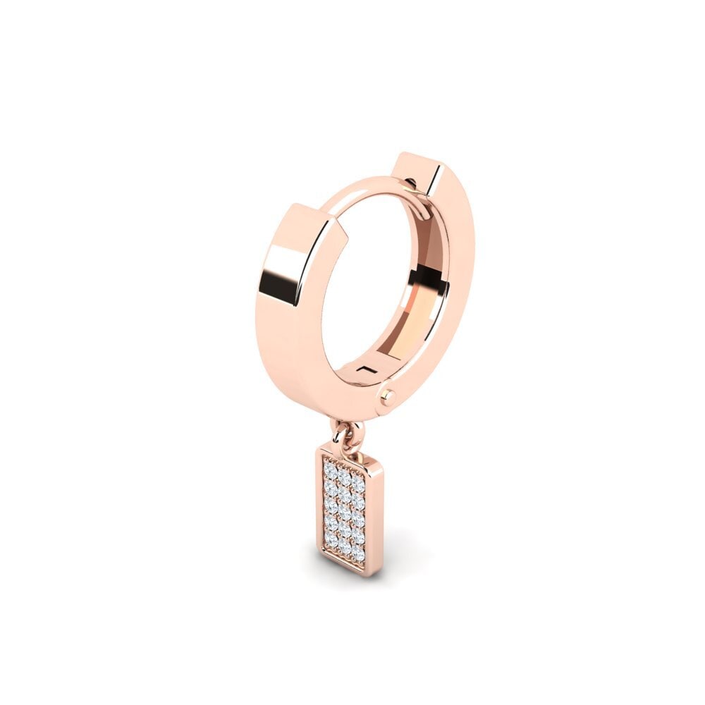 14k Oro Rosa Diamante cultivado en laboratorio Pendiente para hombre Keldeo