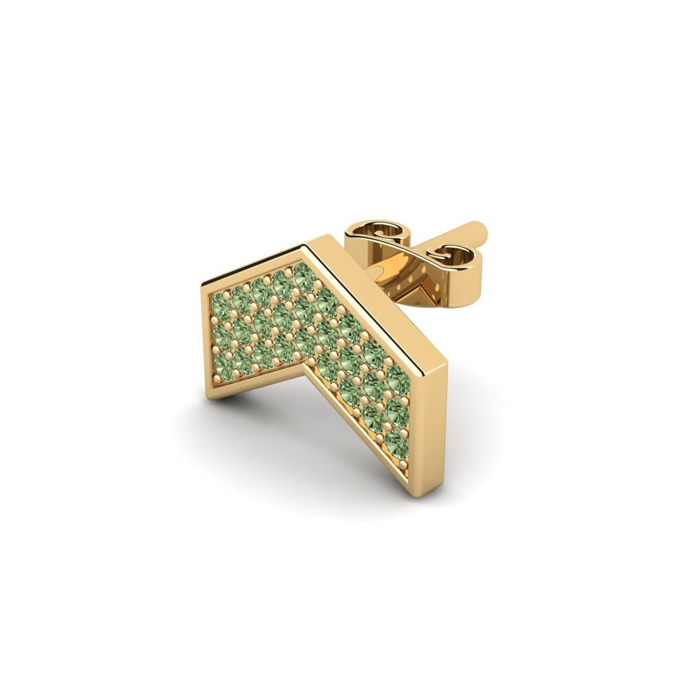 Green Diamond Men's Earring Keliptoni
