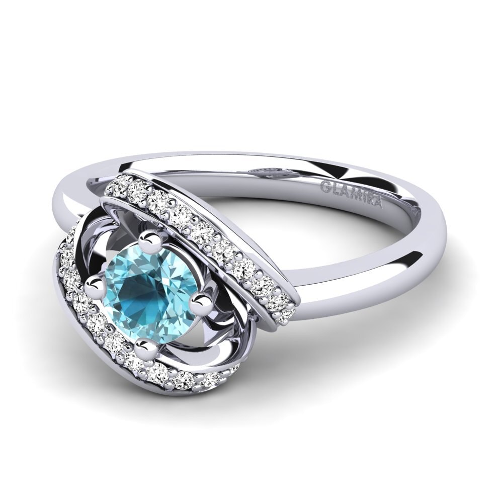 Circón Azul Anillo de compromiso Kelly