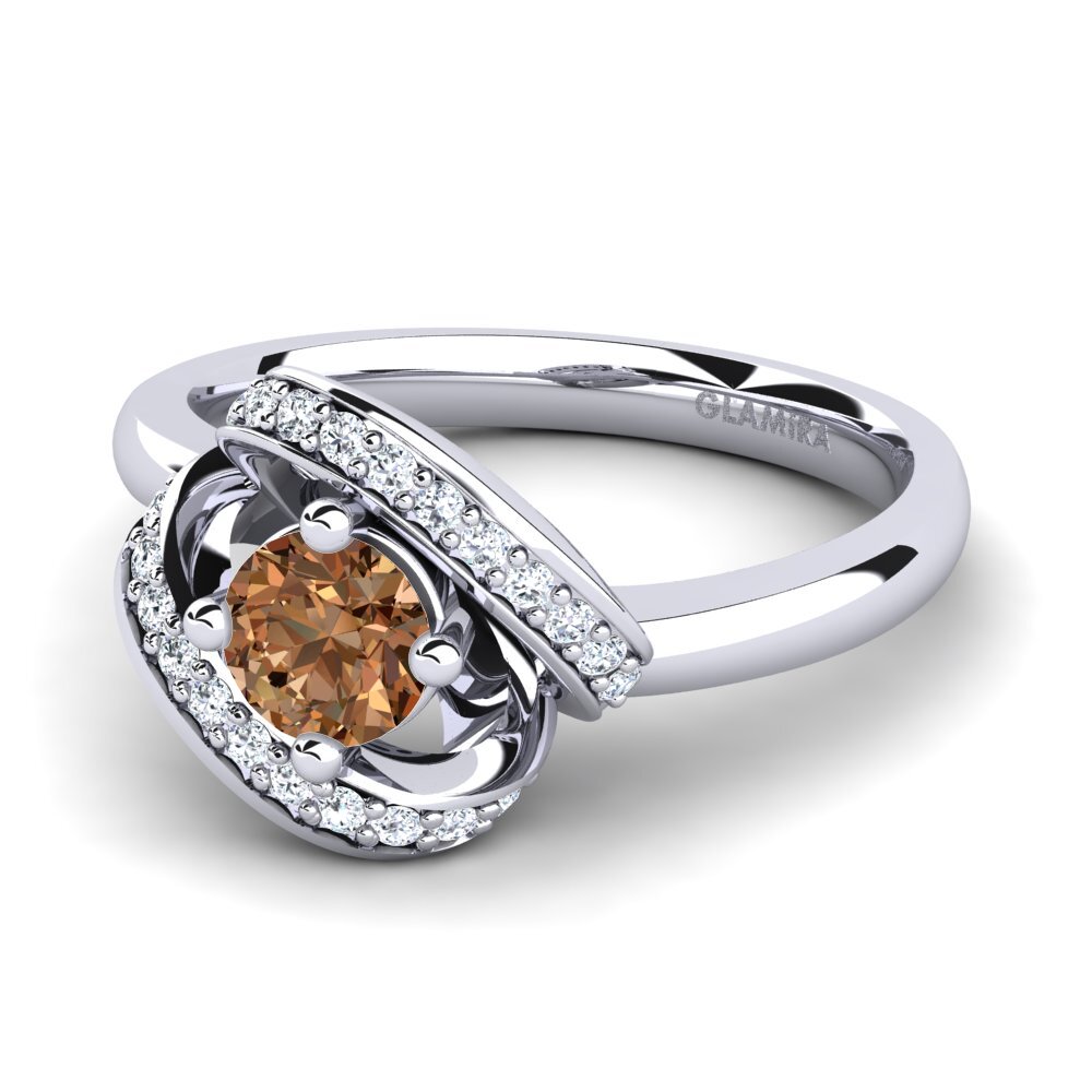Diamante café Anillo de compromiso Kelly