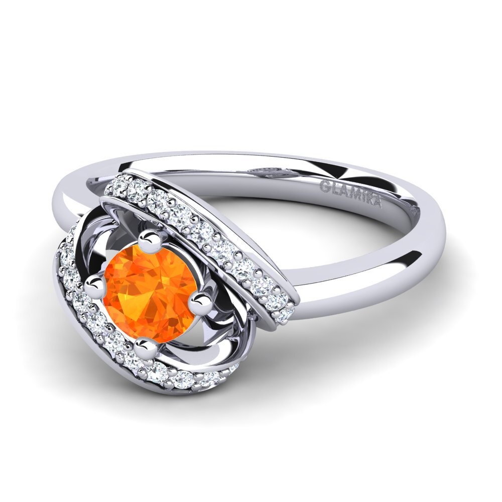 Zafiro Naranja Anillo de compromiso Kelly