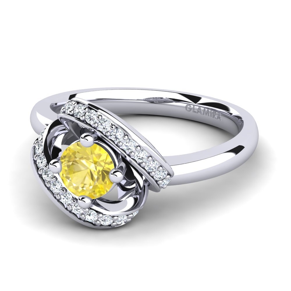 Zafiro amarillo Anillo de compromiso Kelly
