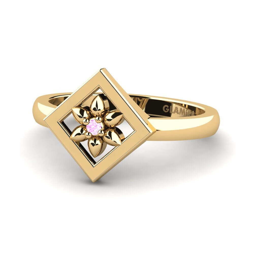 Rosa Saphir Pinker Ring Kemret