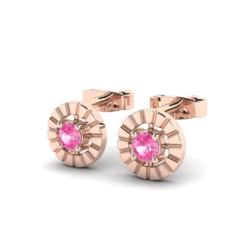 Oro Rosso 375 Zaffiro Rosa Orecchino da donna Kenora