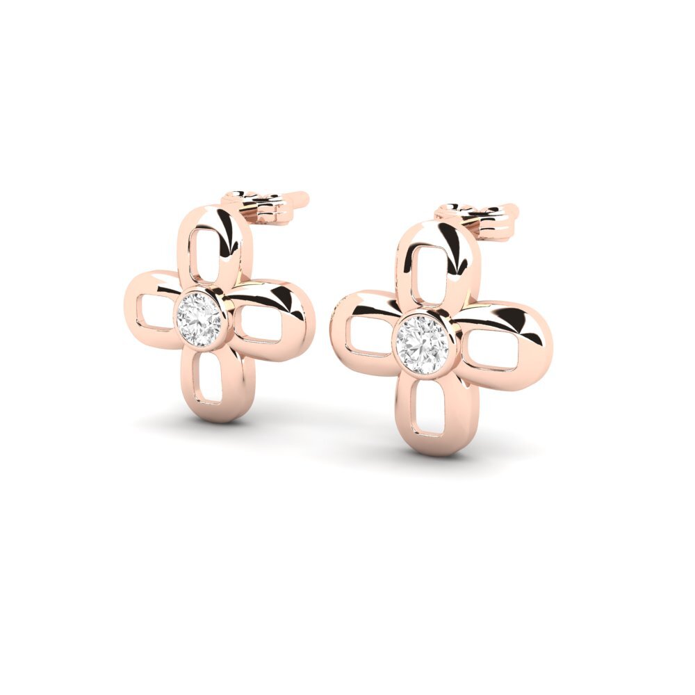 Oro Rosso 750 Zaffiro Bianco Orecchino da donna Kenys