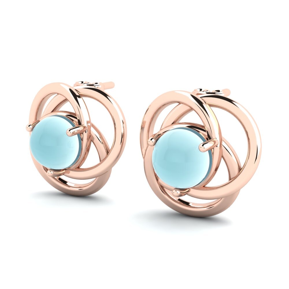 Đá Cabochon Aquamarine Bông tai nữ Keohi