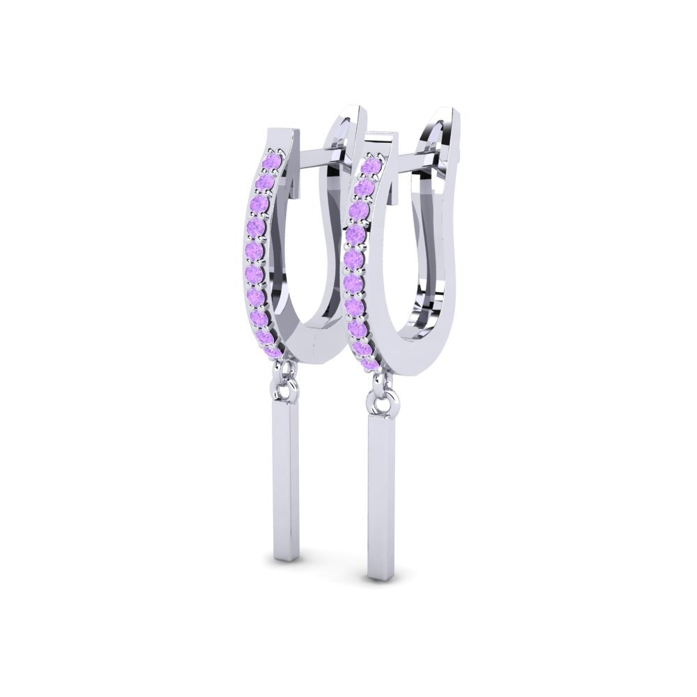 Weißgold 750 Amethyst Damen ohrring Keriuhan
