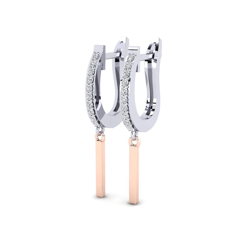14k White & Rose Gold Women's Earring Keriuhan