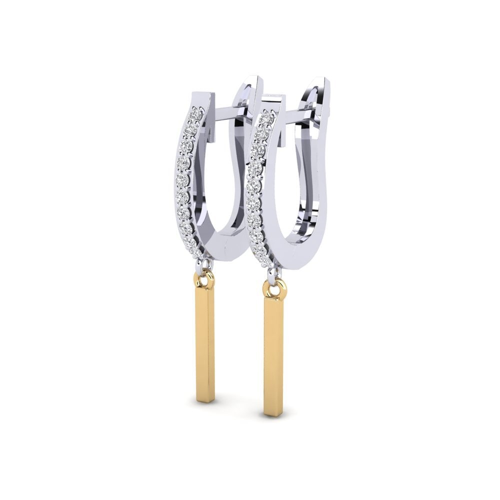 14k White & Yellow Gold Women's Earring Keriuhan