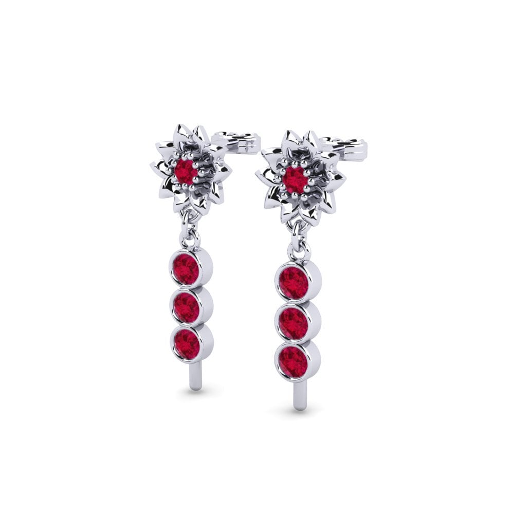 Đá Ruby / Hồng Ngọc Bông tai nữ Kerzy
