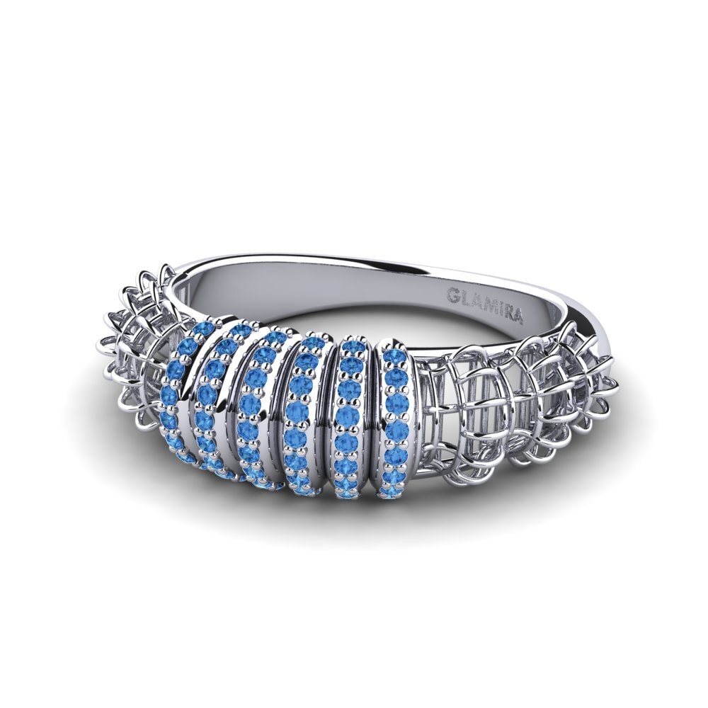 Dunkelblauer Zirkonia Ring Keshaun